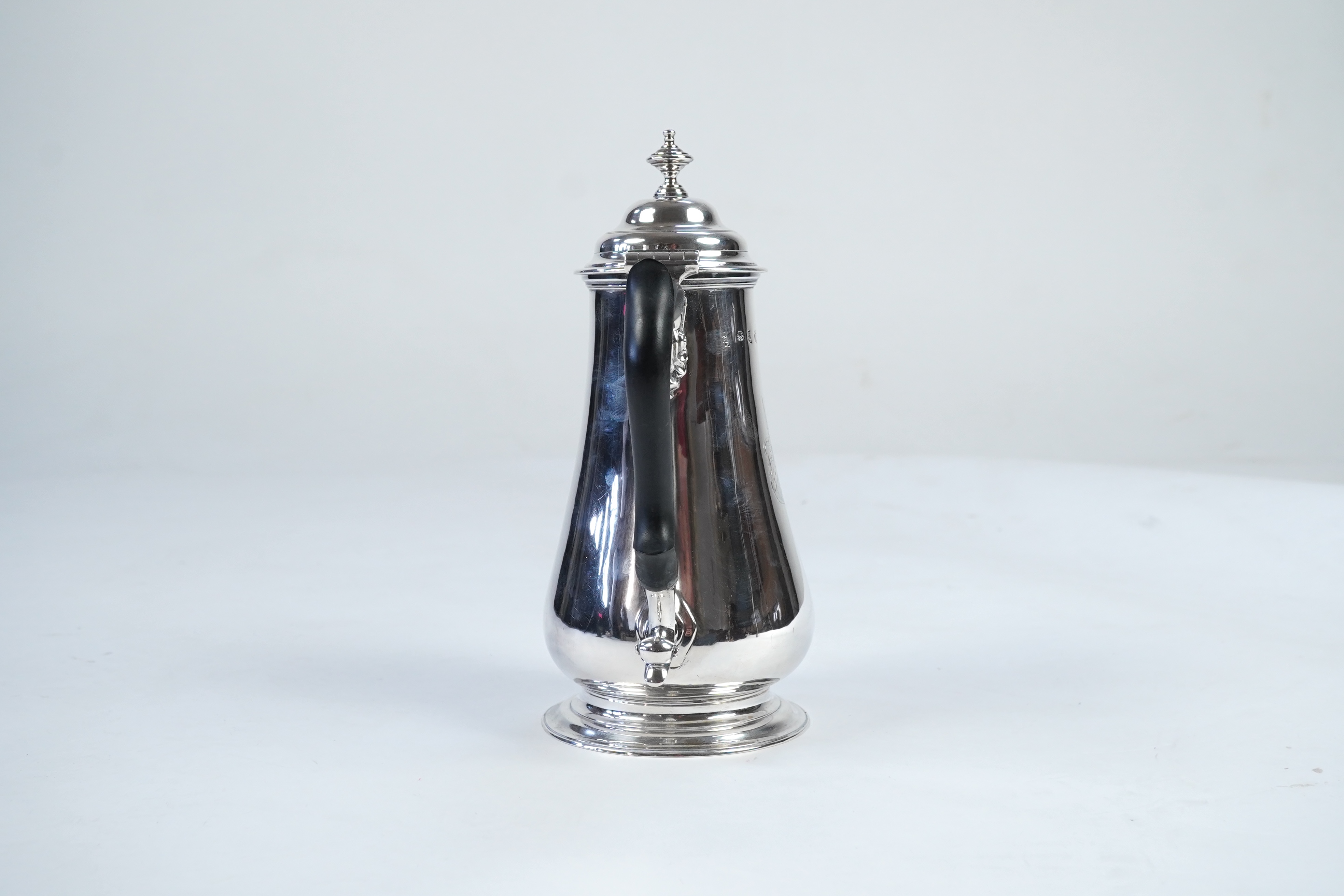 A late George II silver coffee pot, by William & Robert Peaston